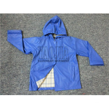 Custom Design Blue Color Children PU Rain Jacket